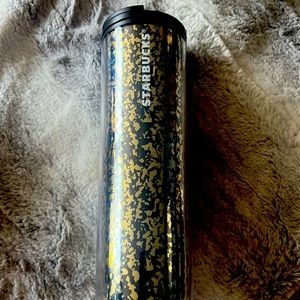 Black gold slim double wall travel cup